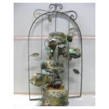 18"x 33"x 9" Metal & Clay Wall Fountain Powers Up