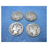 Four Mercury Head Dimes See Info