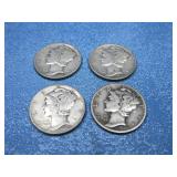 Four Mercury Head Dimes See Info