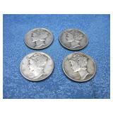 Four Mercury Head Dimes See Info Four Mercury Head Dimes See Info