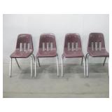 Set Four Virco Plastic & Metal Chairs 15 x 15 x 30 Set Four Virco Plastic & Metal Chairs 15 x 15 x 30