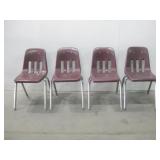 Set Four Virco Plastic & Metal Chairs 15 x 15 x 30