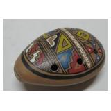 3.5" Painted Clay Flute Untested 3.5" Painted Clay Flute Untested