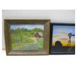 Two Framed Signed Acrylic & Oil Paintings Two Framed Signed Acrylic & Oil Paintings