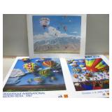 Three Vintage Balloon Fiesta Poster Prints Three Vintage Balloon Fiesta Poster Prints