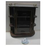 19"x 8"x 22" Wood Curio Cabinet W/Mini Tea Set