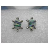 Sterling Silver Opal Turtle Earrings Hallmarked Sterling Silver Opal Turtle Earrings Hallmarked