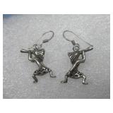 Sterling Silver Kokopelli Earrings Hallmarked