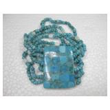 SW Beaded Stone Necklace W/Reversible Pendant SW Beaded Stone Necklace W/Reversible Pendant