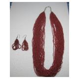 28 Strand SW Beaded Necklace & Earrings 28 Strand SW Beaded Necklace & Earrings