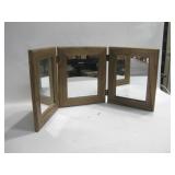 Oak Three Panel Mirror Each Panel Is 11.5"x 13.5" Oak Three Panel Mirror Each Panel Is 11.5"x 13.5"
