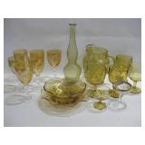 Vintage Amber Colored Glassware Tallest 14"