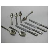 Ten Piece Vintage Silver Plate Flatware Shown