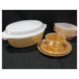 Nine Piece Fire King Lusterware Dishes