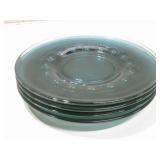 Four 8.5" Diameter Vtg Glass Plates One Has Chip Four 8.5" Diameter Vtg Glass Plates One Has Chip