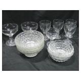 Assorted Vintage Bubble Glassware Tallest 4"