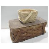 Two Vintage Baskets Largest 17"x 10"x 8" Two Vintage Baskets Largest 17"x 10"x 8"