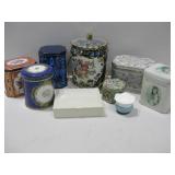 Assorted Tins & Containers Tallest 7"