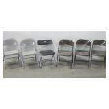 Six Assorted metal Folding Chairs As Pictured Six Assorted metal Folding Chairs As Pictured