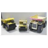 Three Vintage Tonka Dump Trucks Largest 19x 11x 11