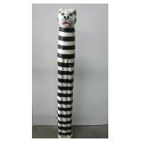 48" Tall Carved & Painted Wood Cat Statue