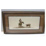 26.5"x 14.5" Framed Cow Rustler Print