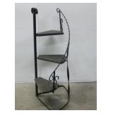 38" Tall Iron & Wood Staircase Plant Stand