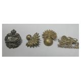 Four Vintage British Military Insignia Medals Four Vintage British Military Insignia Medals
