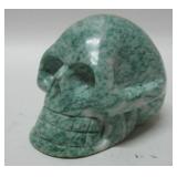 3"x 3"x 4" Carved Green Stone Skull 3"x 3"x 4" Carved Green Stone Skull