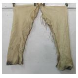 Pair Vtg NA Ceremonial Leather Chaps - Some Holes Pair Vtg NA Ceremonial Leather Chaps - Some Holes