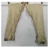 Pair Vtg NA Ceremonial Leather Chaps - Some Holes