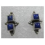 Sterling Silver Lapis Earrings Hallmarked Sterling Silver Lapis Earrings Hallmarked