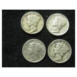 Four 1936-D Mercury Dimes - Denver Mint Four 1936-D Mercury Dimes - Denver Mint