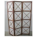 51"x 70.5" Wood & Fabric Room Divider Screen