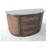 54"x 21"x 31"Wood Moon Cabinet W/Wicker Fronts 54"x 21"x 31"Wood Moon Cabinet W/Wicker Fronts