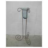 42.5" Tall Decorative Iron & Glass Vase