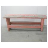 57"x 11"x 22" Rustic Wood Bench Chipped Paint