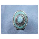 Sterling Silver SW Turquoise Opal Ring Hallmarked