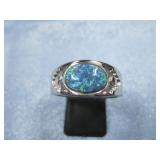 Sterling Silver SW Opal Ring Hallmarked