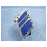 Sterling Silver SW Lapis Ring Hallmarked