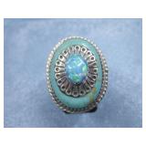 Sterling Silver SW Turquoise Opal Ring Hallmarked