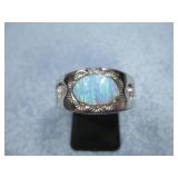 Sterling Silver SW Opal Ring Hallmarked