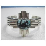 Sterling Silver SW Turquoise Bracelet Hallmarked Sterling Silver SW Turquoise Bracelet Hallmarked