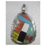 Sterling Silver SW Multi Stone Pendant Hallmarked