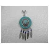 Sterling Silver Tested SW Turquoise Lapis Pendant