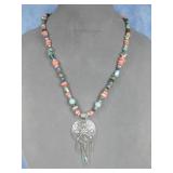 Sterling Silver Multi Strand Necklace Hallmarked