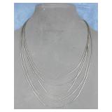 Sterling Silver Tested SW Multi Strand Necklace