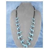 Composite Turquoise Horse Fetish Heishi Necklace