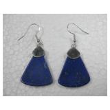 Sterling Silver Tested SW Lapis Earrings