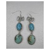 Sterling Silver Turquoise Earrings Hallmarked